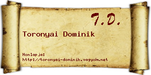 Toronyai Dominik névjegykártya